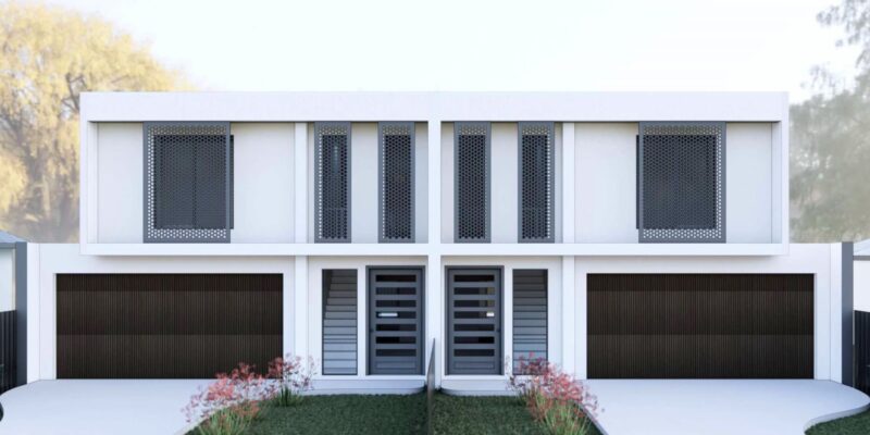 Dual occupancy development in Wendouree Ballarat showing two modern dwellings on a subdivided lot